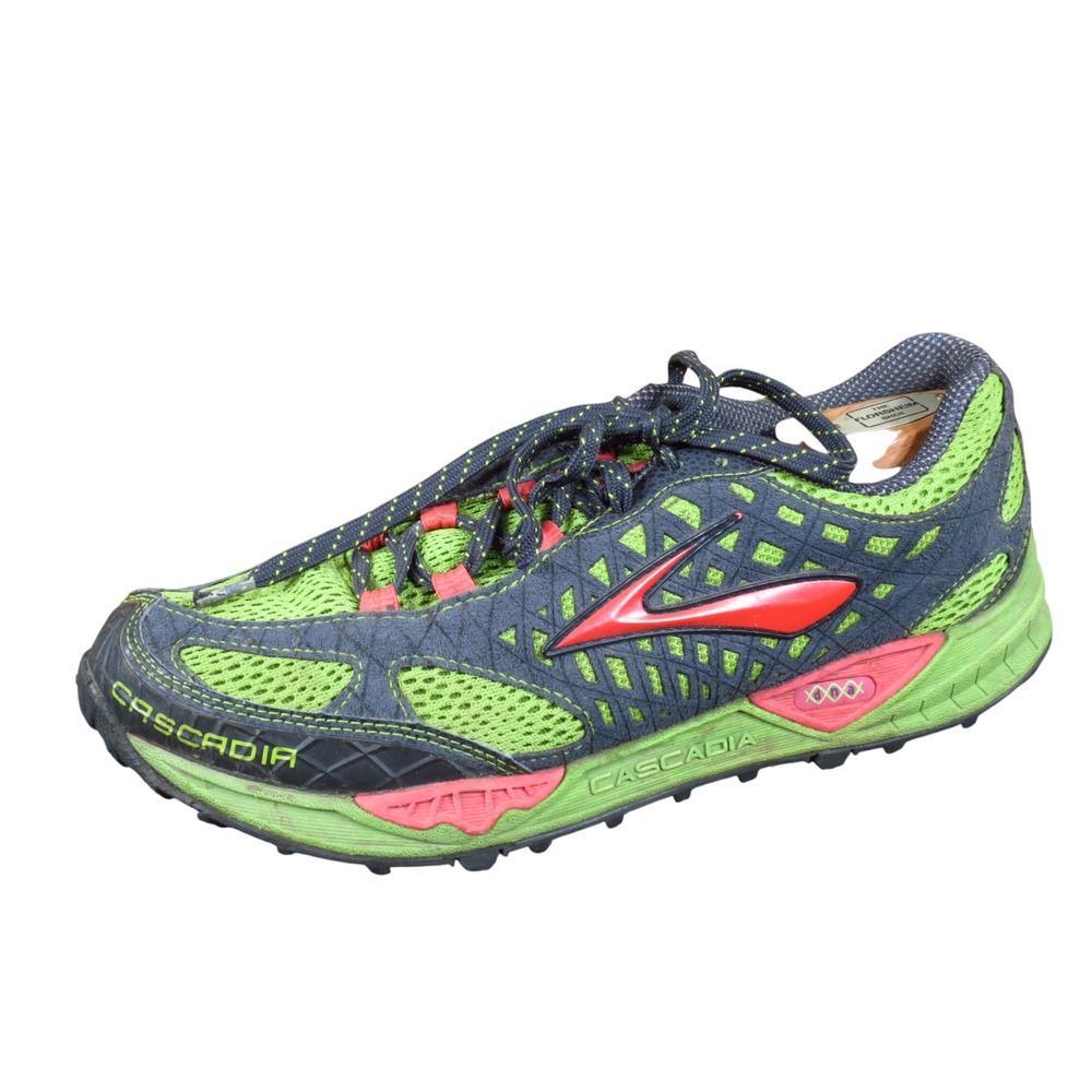 Brooks Cascadia 7 Womens Trail Running Shoes Size 11 Hiking Green Grey Red
